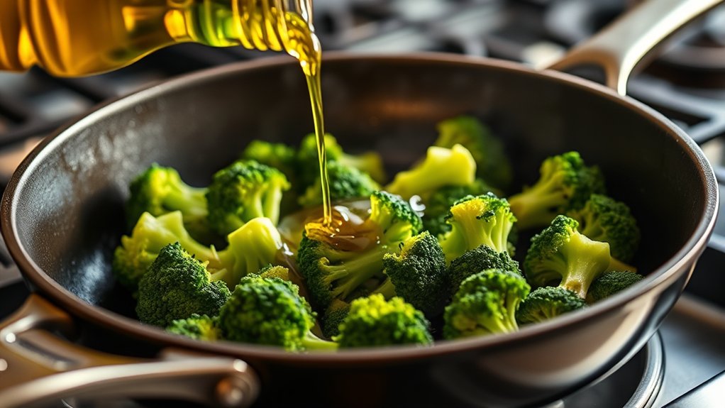 add oil before broccoli