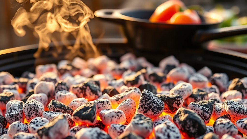 arrange coals for even heat