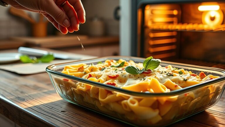 bake pasta evenly warm