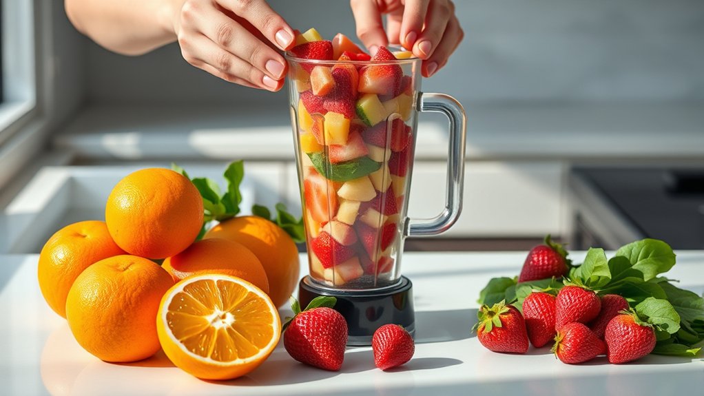 blend fresh fruits smoothly