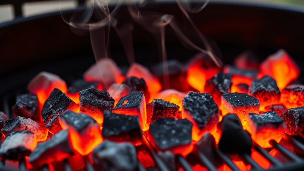 charcoal heats through ignition