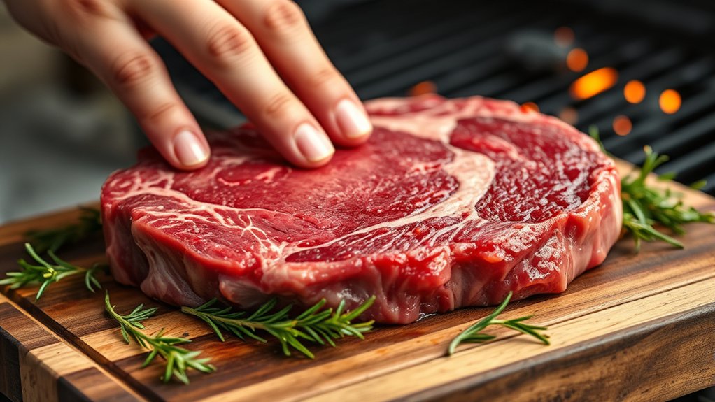 choose marbled fresh steak