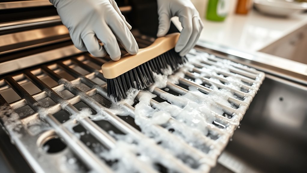 clean porcelain grill grates