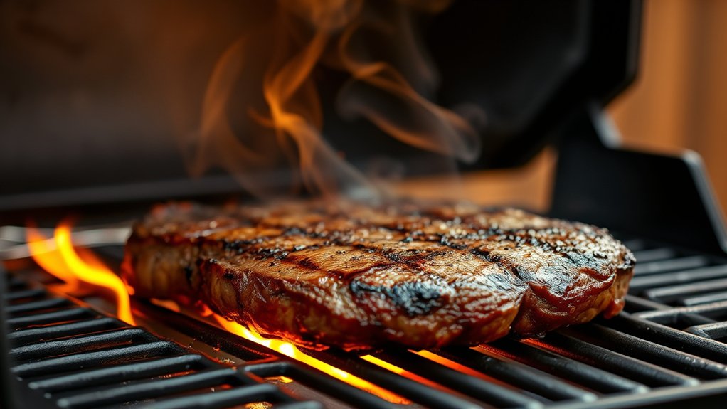 close grill for even cooking