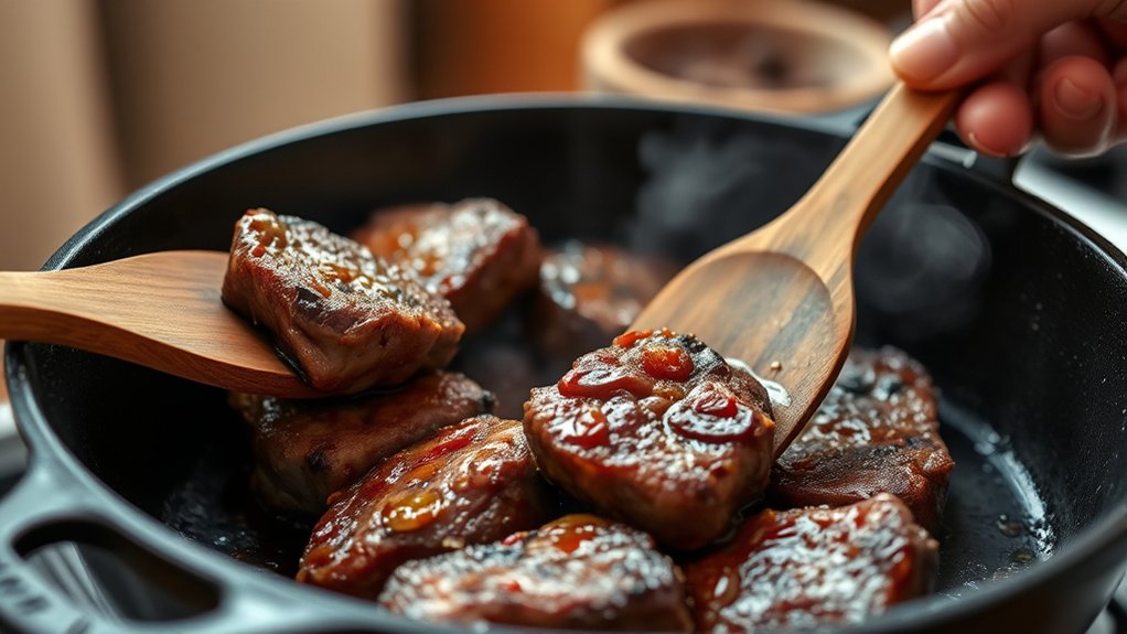 cook steak tips skillet