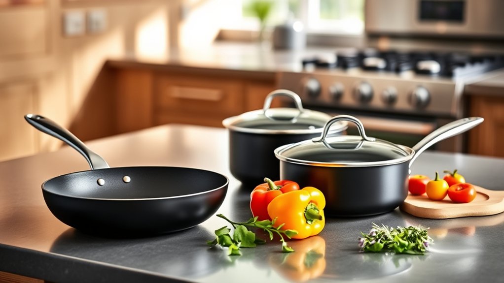 durable even heating non stick cookware