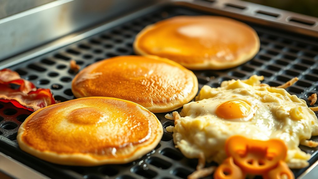 flat top breakfast cooking