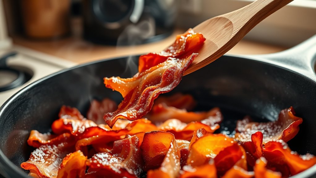fry bacon until crispy