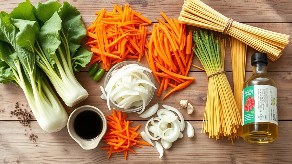 gather ingredients before cooking