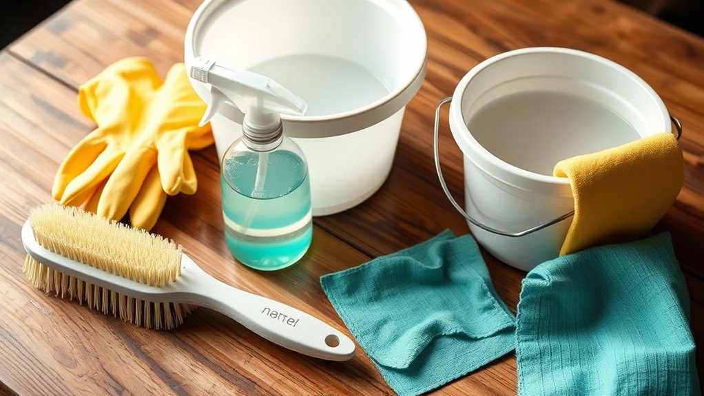 gather tools for porcelain cleaning