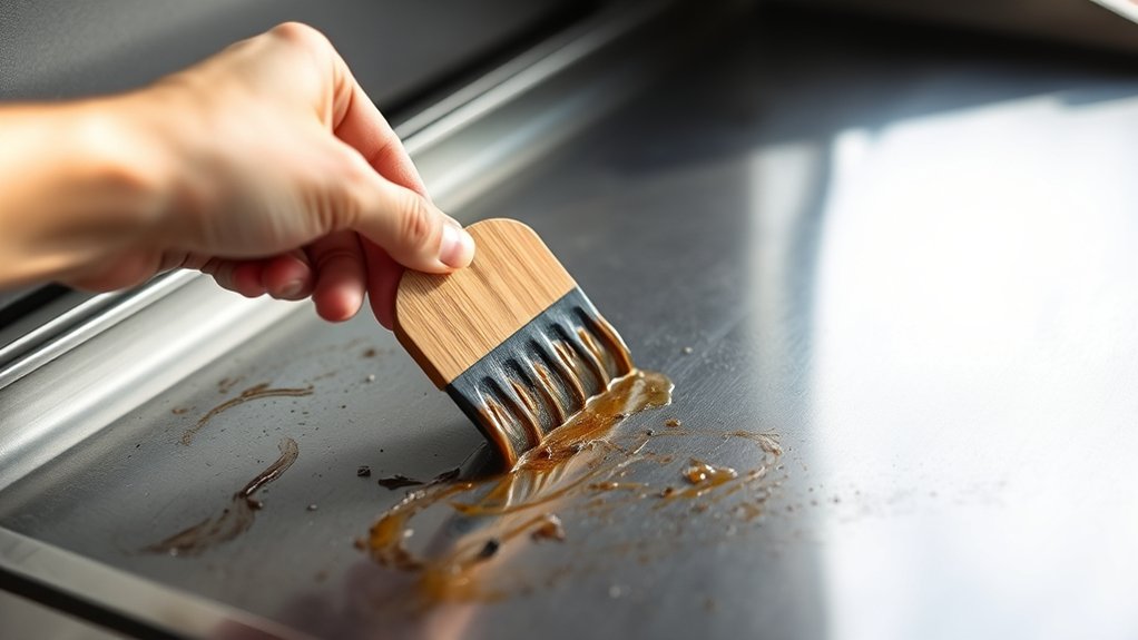 gentle scraping for residue