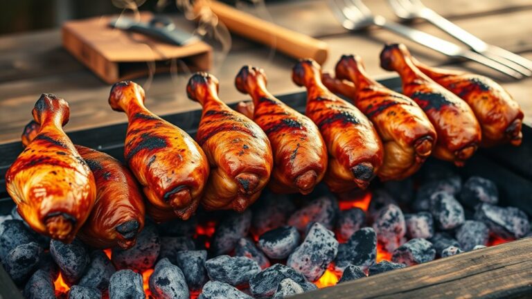 grill chicken legs outdoors