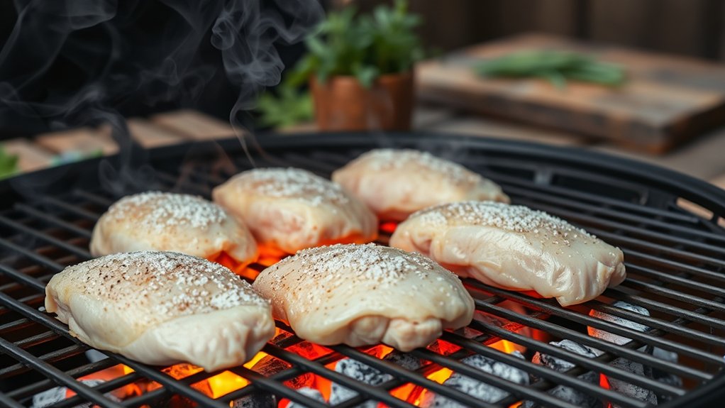 grill frozen chicken thoroughly