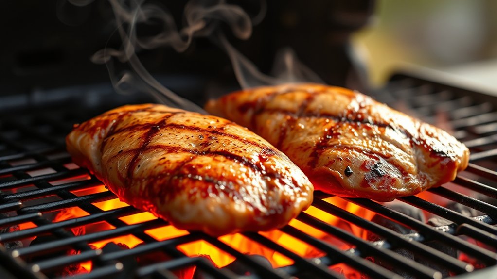 grill frozen chicken timings