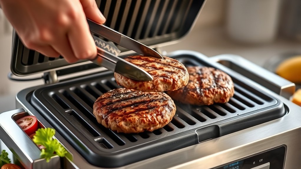 grill hamburgers in ninja