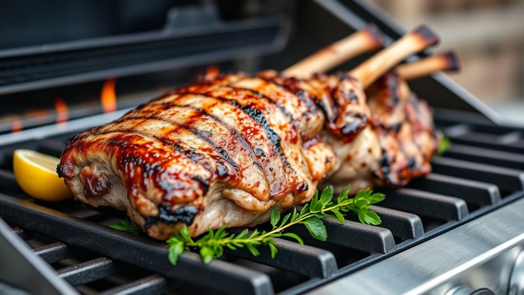 grill lamb rack precisely