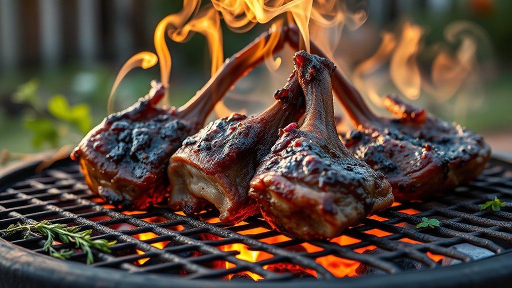 grilling oxtails with smoke