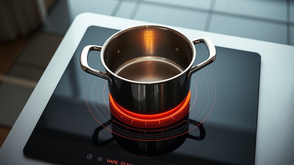magnetic field heats cookware