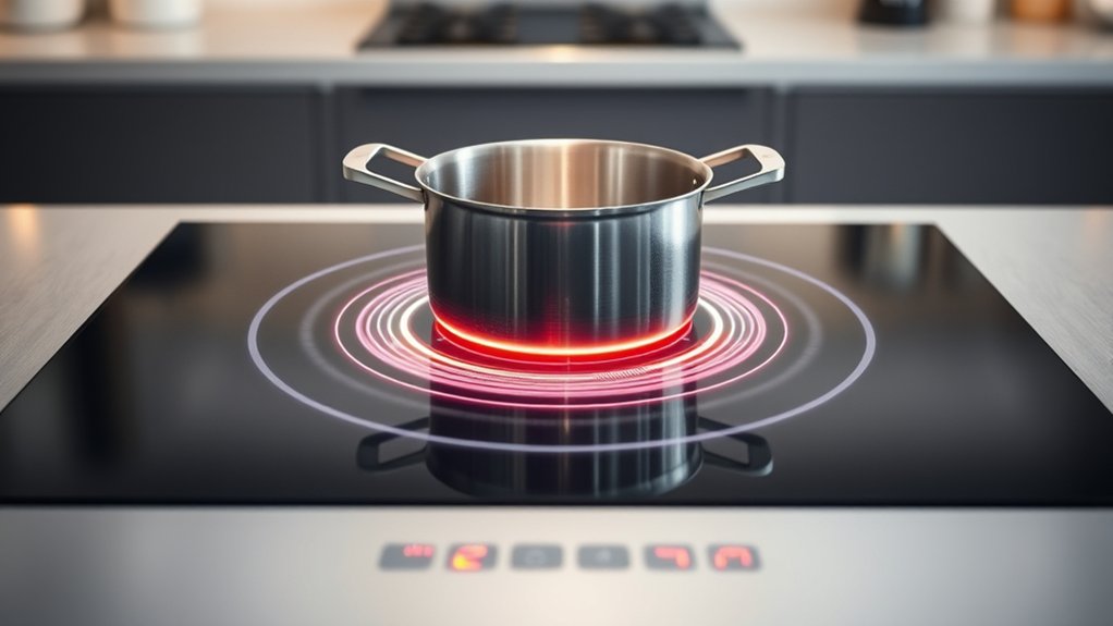 magnetic field heats cookware