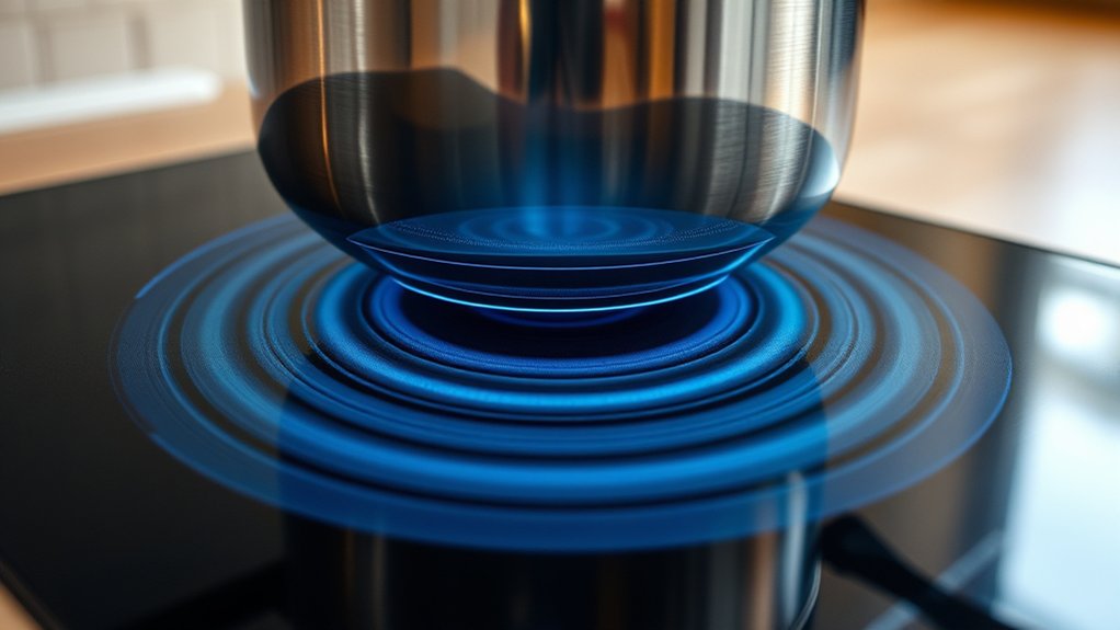 magnetic field heats cookware