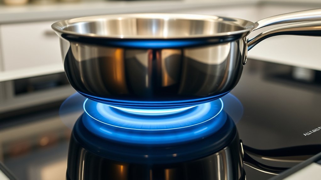 magnetic induction heats cookware
