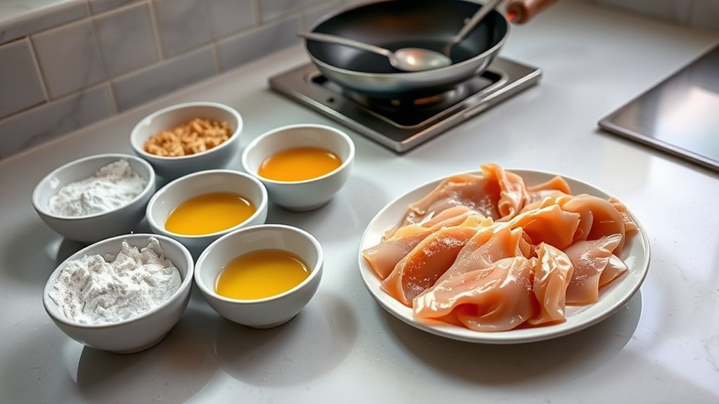 organize station for crispy chicken