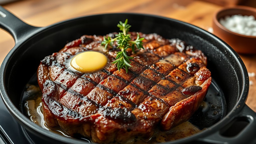 pan fried steak with butter