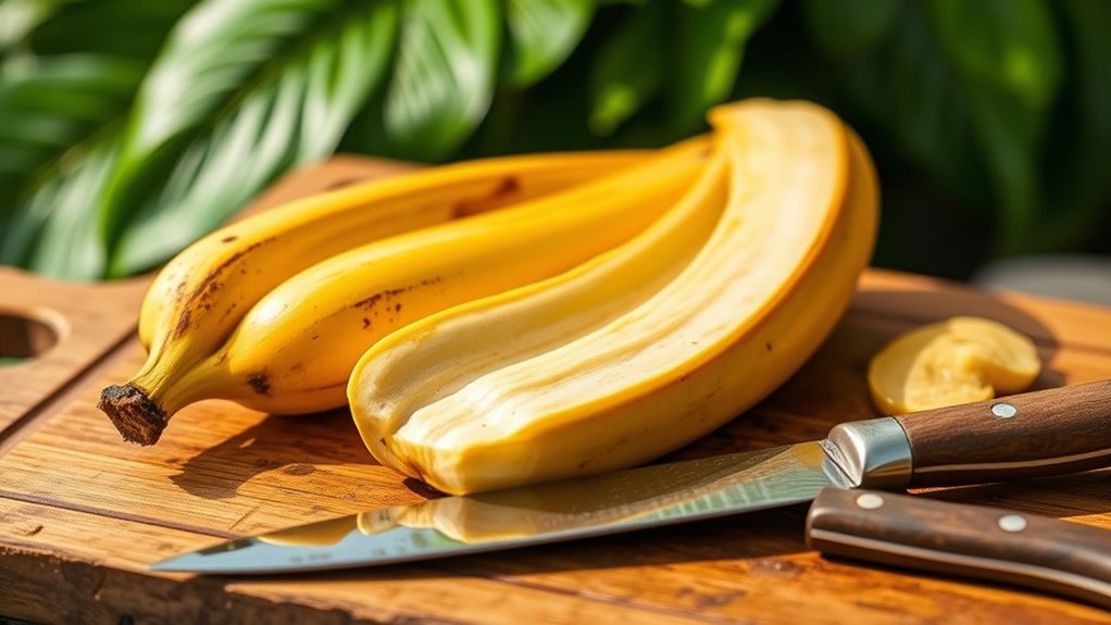 peel plantains easily with scoring