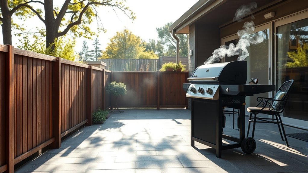 position grill upwind smoke