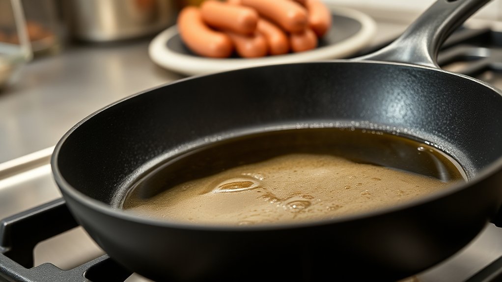preheat pan and oil