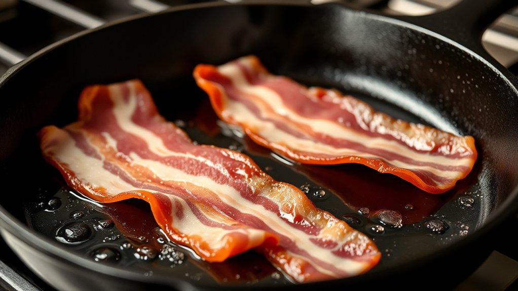 preheat pan arrange bacon
