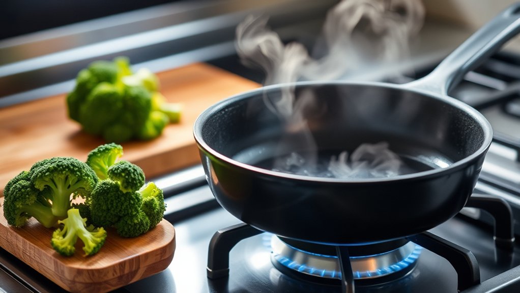 preheat pan for even cooking