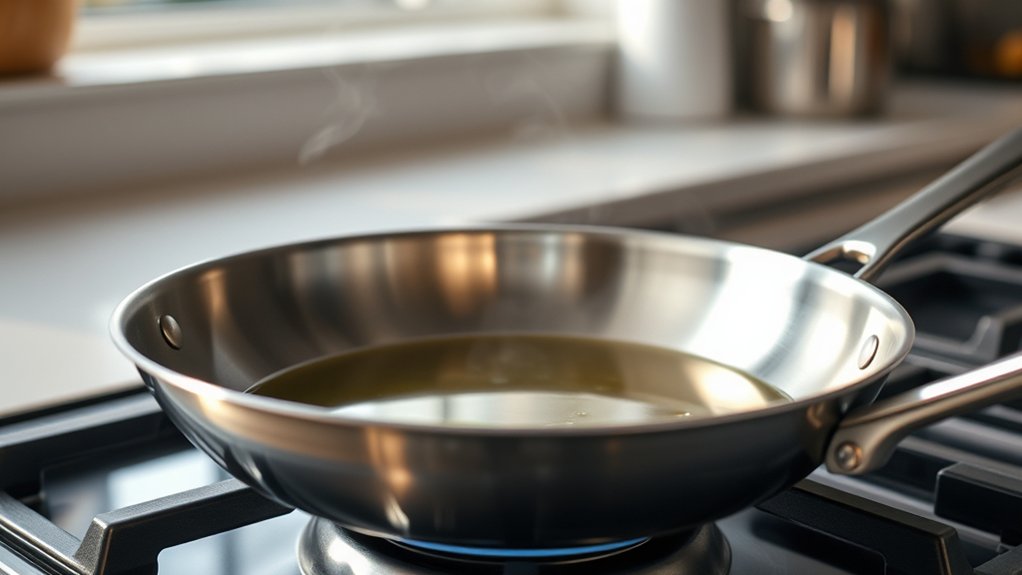 preheat pan to proper temperature