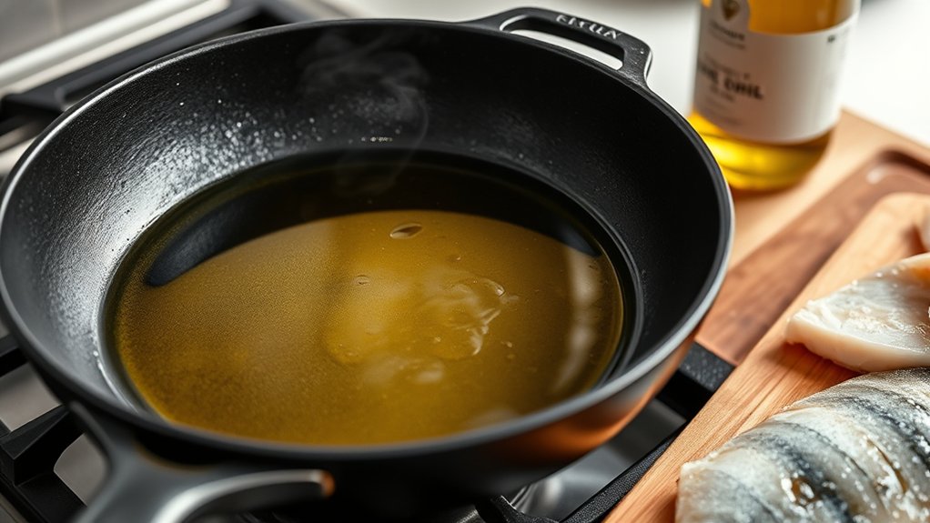 preheat pan use high smoke oil