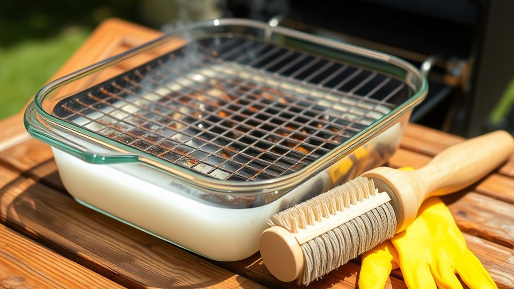 prepare grill and cleaning supplies