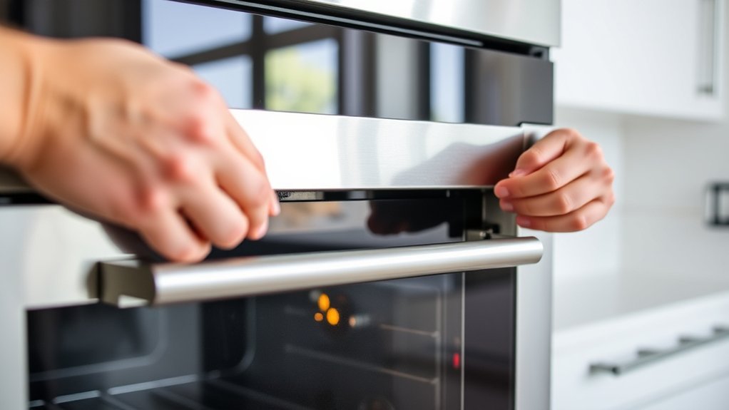 reattach oven door securely