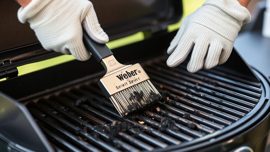 scrape and clean grill