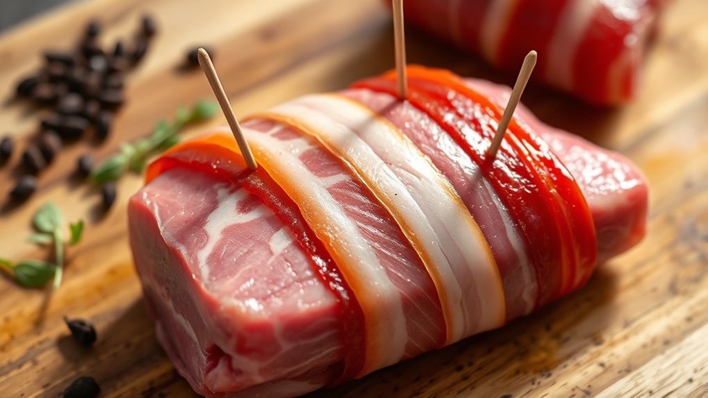 secure bacon with toothpicks