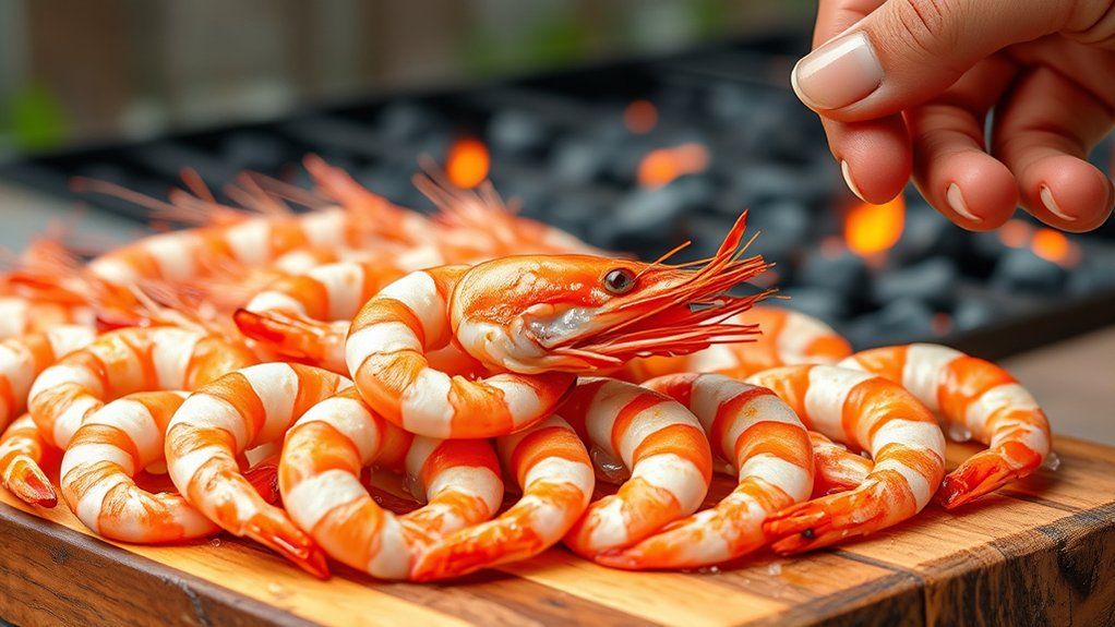 select fresh intact shrimp