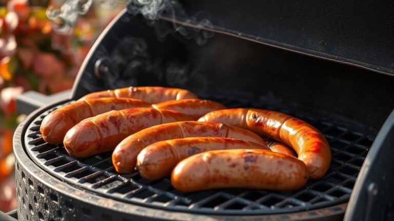 smoking sausage on pellet grill