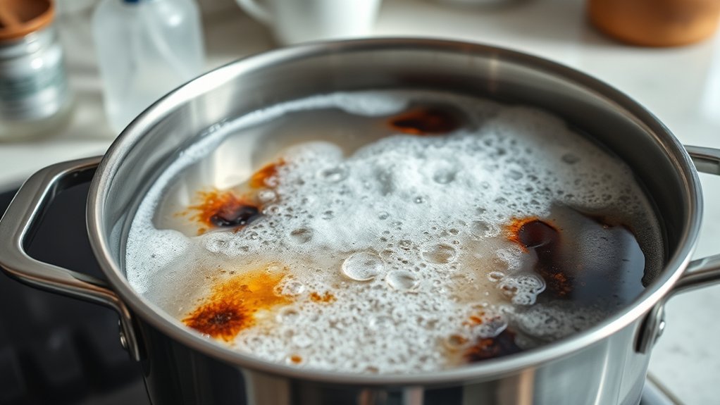 soak to loosen burnt stains