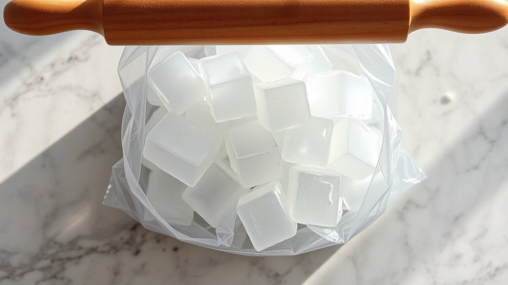 use small separated clear ice